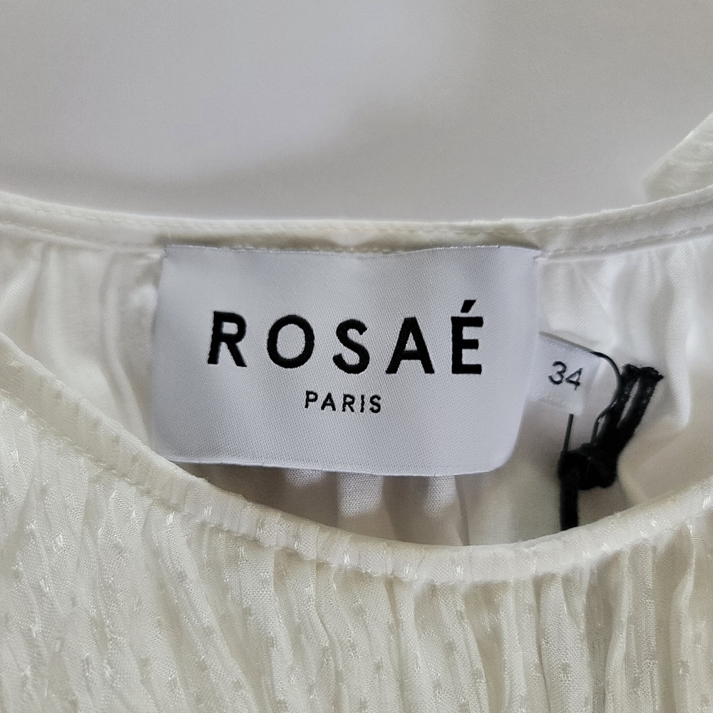 Rosae Paris Le Delaunay Smocked Blouse Ruffled Wrists Meringue, French Romantic - Picture 8 of 15